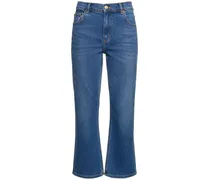 Tory Burch Jeans midi cropped flared Blu