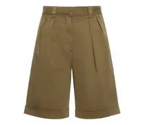 Shorts in twill di cotone con pinces