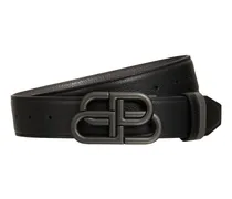 Balenciaga Cintura reversibile in pelle con fibbia BB 3.5cm Black