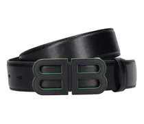 Balenciaga Cintura BB Hourglass in pelle 3,5cm Nero