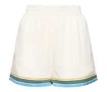 Shorts in raso di seta stampato