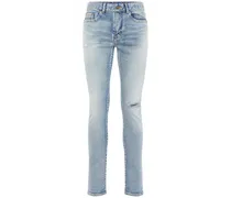 Jeans skinny vita bassa in denim di cotone 15cm