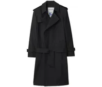 Belted double breast gabardine trench
