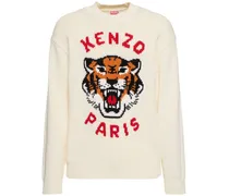 Kenzo Maglia Tiger in misto cotone Bianco