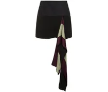 Ruffled crepe satin mini skirt