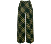 Burberry Pantaloni larghi in maglia check Verde