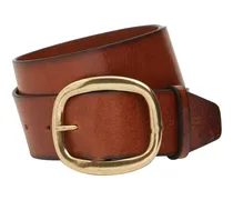 Cintura in pelle vintage con fibbia 40mm