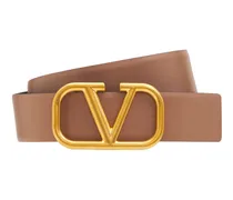 Cintura reversibile V Logo in pelle 4cm