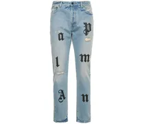 Jeans in denim di cotone con logo