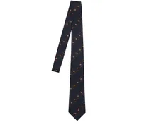 Cravatta in seta con Web e ape 7cm