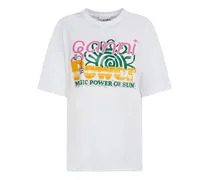 Ganni T-shirt Guture Heavy Sun in cotone Bianco