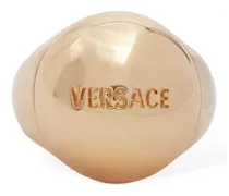 Versace Anello con lettering logo Oro