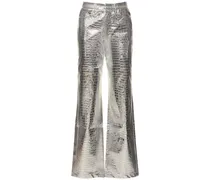 Pantaloni in viscosa metallizzata