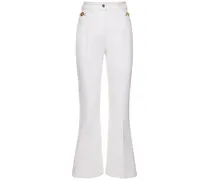 Jeans vita alta in denim di cotone