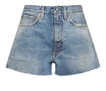 Shorts in denim di cotone stonewashed