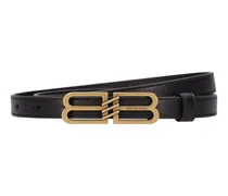 Balenciaga Cintura BB Signature in pelle 15mm Nero