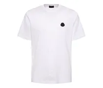 Moncler T-shirt in cotone con logo Bianco