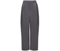 Pantaloni larghi in cotone con pinces