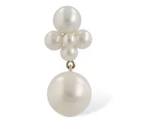 Orecchino singolo Thyra in oro 14kt con perle