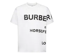 Burberry T-shirt Harlford in cotone con logo Bianco
