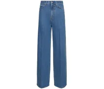 Wide denim cotton jeans
