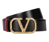 Valentino Garavani Cintura reversibile V Logo in pelle 40mm Black
