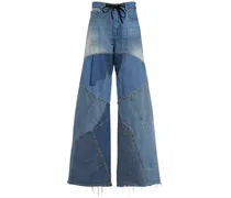 Jeans larghi in denim patchwork