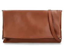 Flat leather crossbody bag
