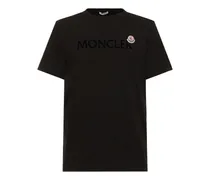 Moncler T-shirt in cotone con logo Nero