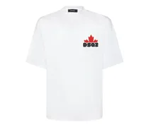 Dsquared2 T-shirt in jersey di cotone stampato Bianco