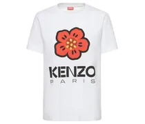 Kenzo T-shirt loose fit in jersey di cotone con logo Bianco