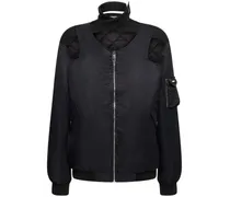 Cut-out twisted bomber jacket