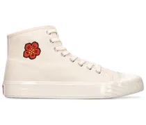 Kenzo Sneakers high top in cotone 20mm Crema
