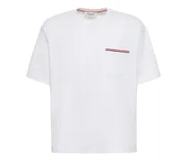 T-shirt in jersey di cotone con dettaglio a righe