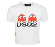 T-shirt cropped Pac-Man in jersey di cotone