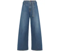 Jeans larghi vita alta in denim