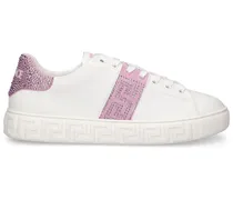 Sneakers low top in similpelle / cristalli