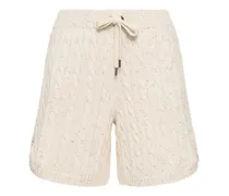 Shorts in maglia di misto cotone a trecce