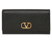 Portafoglio V Logo Signature in pelle martellata