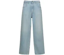 Jeans dritti in denim di cotone