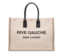 Saint Laurent Borsa shopping Rive Gauche in tela e pelle Off
