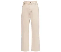 Jeans larghi in denim di cotone / placchetta logo