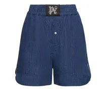 Shorts in lino con monogramma