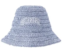 Ganni Summer woven bucket hat Celeste