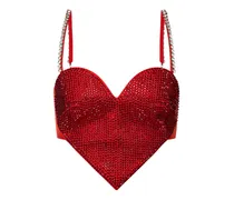 Embellished heart-shaped wool crop top