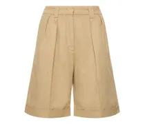 Shorts in gabardina di cotone