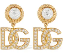 Dolce & Gabbana Orecchini a clip Diva DG con cristalli Oro