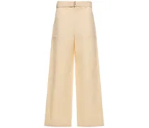 Linen & cotton straight pants