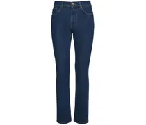 Jeans slim fit Medusa in denim di cotone 17.5cm