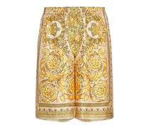 Versace Shorts in seta stampa Barocco Champagne